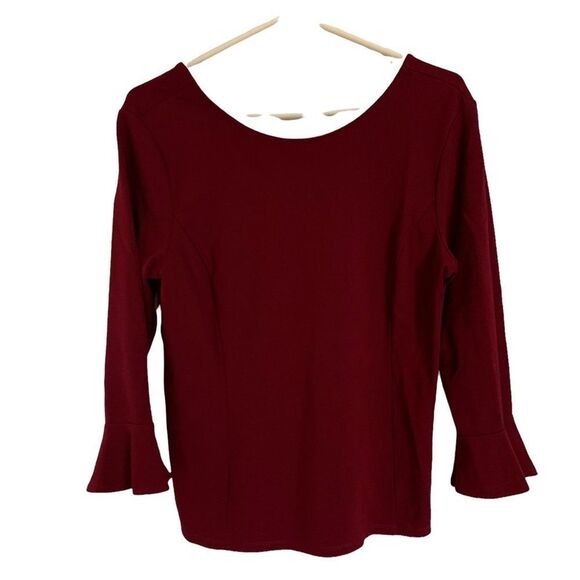 𝅺Talbots‎ Maroon / Burgundy Long Sleeve Tunic - Medium - Picture 1 of 13